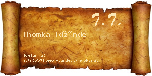 Thomka Tünde névjegykártya